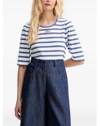 Munthe - Parsa Striped Puffed-Sleeve T-Shirt - Lyst