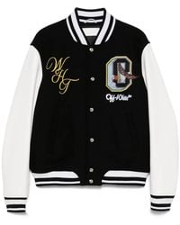 Off-White c/o Virgil Abloh - Fresco Leather/Wool Varsity Jacket - Lyst