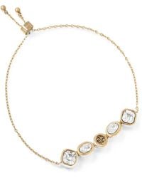 Guess - Crystal-Embellished 4G Logo Bracelet - Lyst