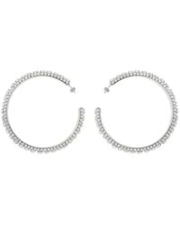 Area - Large Crystal-Embellished Hoop Earrings - Lyst