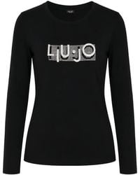 Liu Jo - Logo-Print Long-Sleeve T-Shirt - Lyst