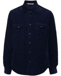 Aspesi - Padded Velvet Shirt Jacket - Lyst