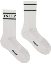 Bally - Logo-intarsia Ribbed Ankle Socks - Lyst