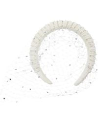 Self-Portrait - Crystal-Embellished Veil Headband - Lyst