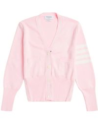 Thom Browne - Classic V-neck Cotton Cardigan - Lyst