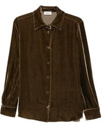P.A.R.O.S.H. - Chemise Ravel À Manches Longues Et Effet Velours - Lyst