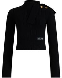 Patou - Ribbed Knit Cropped Sweater - Lyst