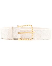 Lethicia Bronstein - Lace-Overlay Leather Belt - Lyst