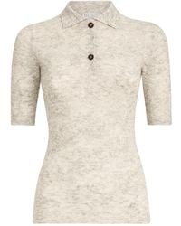Brunello Cucinelli - Silk, Alpaca And Wool Flower-Lace Knit Polo - Lyst