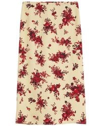 Jil Sander - Floral-Print A-Line Midi Skirt - Lyst