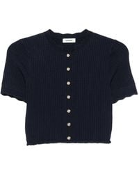Sandro - Pointelle-Knit Cropped Cardigan - Lyst