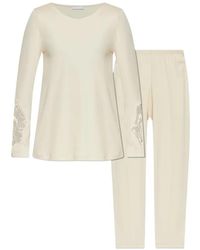 Hanro - Pyjama À Détails En Dentelle - Lyst