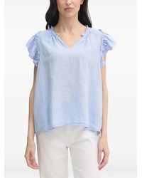 Mos Mosh - Ruffled V-Neck Blouse - Lyst
