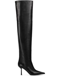 Le Silla - 80Mm Bella Leather Pointed-Toe Knee-High Boots - Lyst
