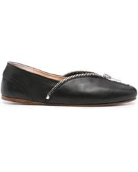 JW Anderson - Zip-Detail Leather Ballet Flats - Lyst