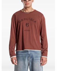 MM6 by Maison Margiela - Logo-Print Long-Sleeved T-Shirt - Lyst