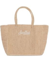 MC2 Saint Barth - Logo-Embroidered Raffia Shoulder Bag - Lyst