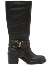 Liu Jo - Braided-Strap Block-Heel Boots - Lyst