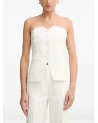 Morgan - Strapless Button-Up Blouse - Lyst