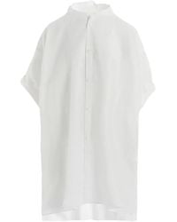 Y's Yohji Yamamoto - Mandarin-Collar Short-Sleeve Shirt - Lyst