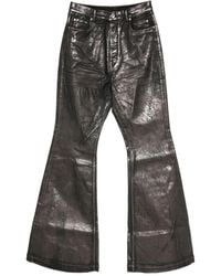 Rick Owens - Crackled-Effect Flared Jeans - Lyst