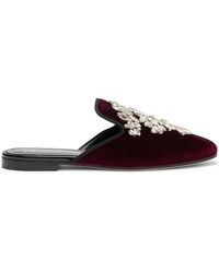 Giuseppe Zanotti - Elsa Crystal Velvet Mules - Lyst