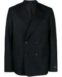 Lanvin - Checked Double-Breasted Blazer - Lyst