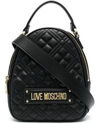 Love Moschino - Quilted Logo-Plaque Backpack - Lyst