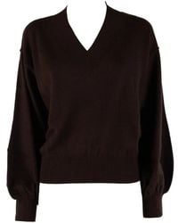 EMMA & GAIA - V-Neck Drop-Shoulder Sweater - Lyst