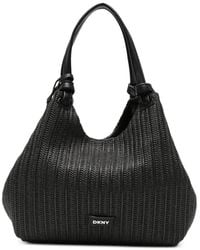 DKNY - Woven-Design Logo-Plaque Tote Bag - Lyst