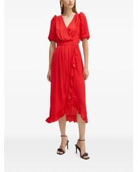 Morgan - Asymmetrical-Hem V-Neck Midi Dress - Lyst