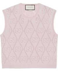 Gucci Gilet crop GG - Rosa