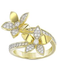 Marchesa - Anello Wild Flower in oro giallo 18kt con diamanti - Lyst