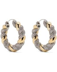 Eddie Borgo - Rtwo-Tone Pave Rope Hoop Earrings - Lyst