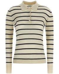 Max Mara - Gitano Striped Ribbed Polo Top - Lyst