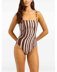 Seafolly - Striped Ruched Swimsuit - Lyst