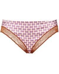 Eres - Bragas con estampado geométrico y ribete de encaje - Lyst