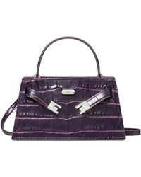 Tory Burch - Mini Lee Radziwill Crocodile-Embossed Top-Handle Mini Bag - Lyst