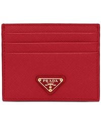 Prada - Tarjetero Con Logo Triangular - Lyst