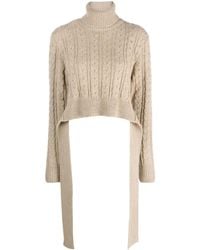 MM6 by Maison Margiela - Cable-Knit High-Neck Jumper - Lyst