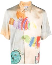 Off-White c/o Virgil Abloh - Cartoon-print Short-sleeved Shirt - Lyst