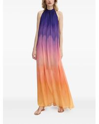 Silvian Heach - Vestido largo con cuello halter - Lyst