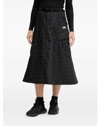 The North Face - Quilted Belted Midi Skirt - Lyst