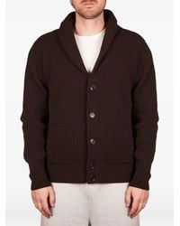 Roberto Collina - Shawl-Collar Ribbed-Knit Cardigan - Lyst