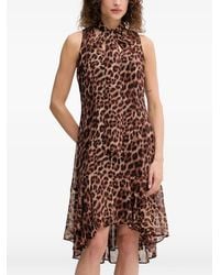 DKNY - Tie Neck Ruffled Mini Dress - Lyst