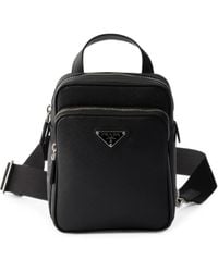 Prada - Saffiano Leather Mini One-Shoulder Backpack - Lyst