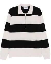 Alpha Studio - Pull Rayé À Col Zippé - Lyst