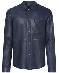 Peuterey - Chest-Pocket Leather Overshirt - Lyst