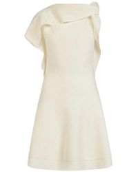 Oscar de la Renta - Draped Knitted Mini Dress - Lyst