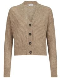 Brunello Cucinelli - Mohair, Cotton And Wool Diamond Yarn English Rib Cardigan - Lyst